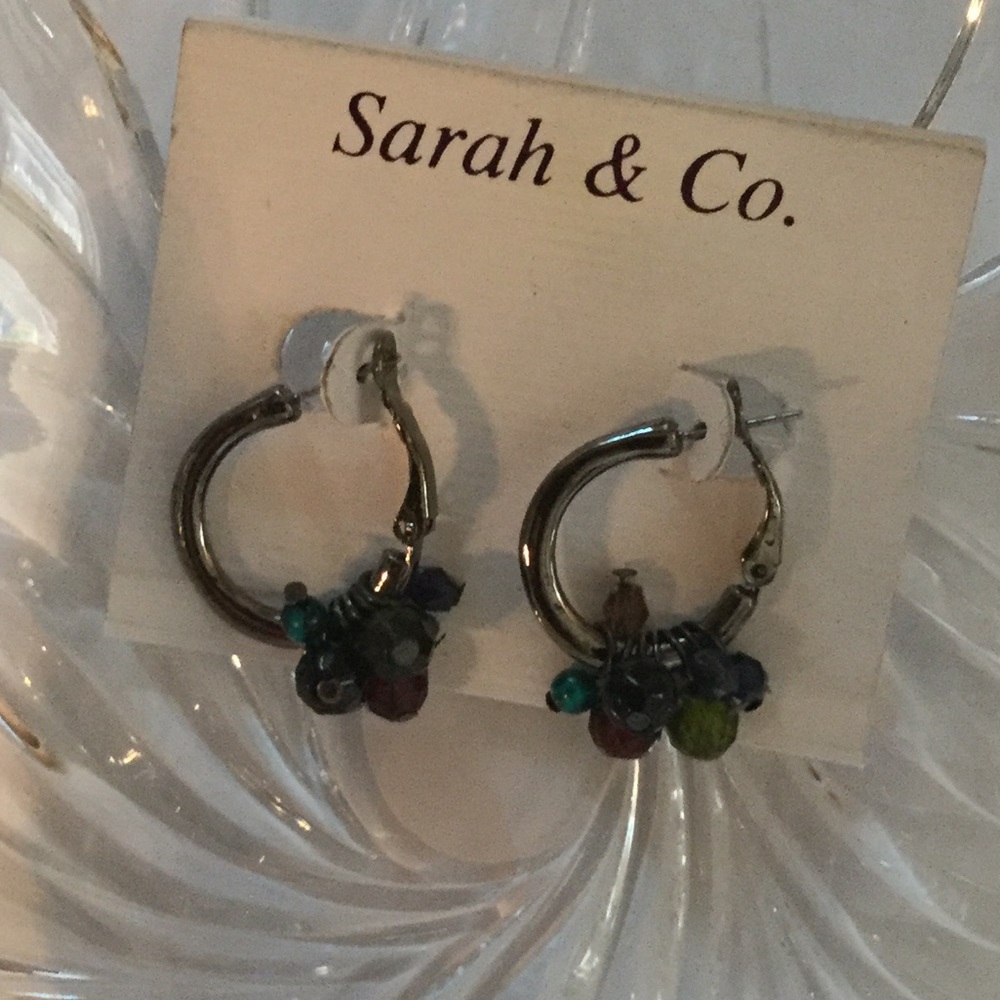 Sarah & Co. Beaded Hoop Earrings❤️$$$